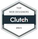 Clutch Top Web Designers 2025 award badge