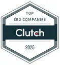 Clutch Top SEO Companies 2025 award badge