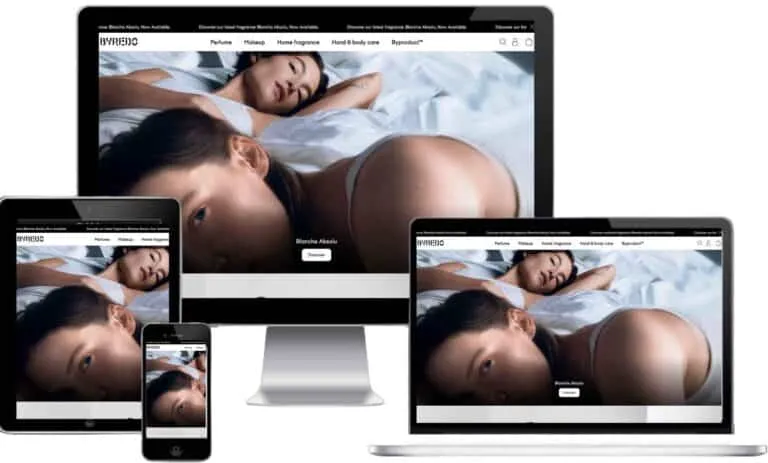 Byredo website on desktop, laptop, tablet, and phone