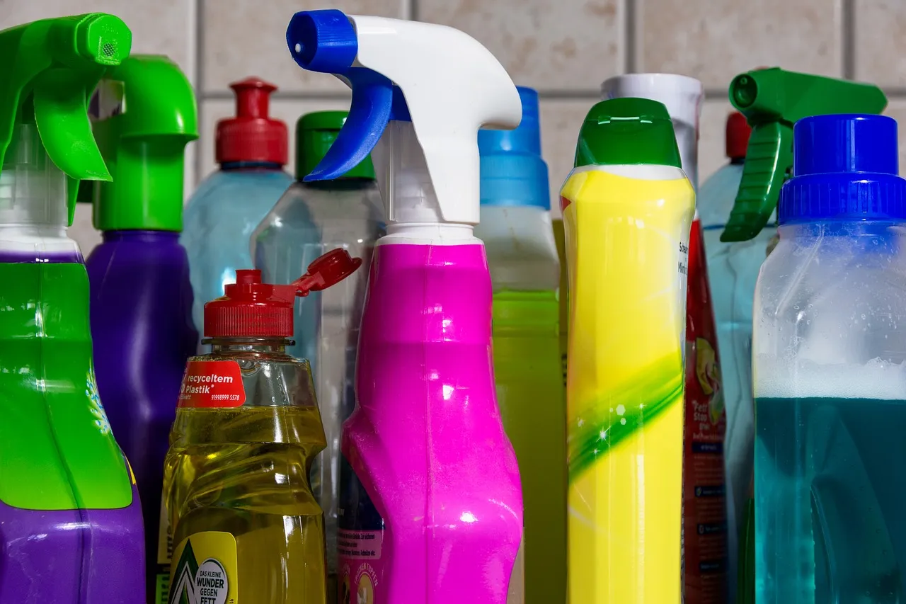 Professional cleaning supplies ready for a job