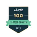 Clutch 100 Fastest Growth 2026 award badge