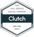 Clutch Top Full Service Digital Company, New York 2023 award badge