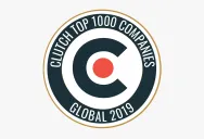 Clutch Top 1000 Companies, Global 2019 award badge