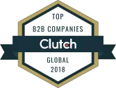 Clutch Top B2B Companies, Global 2018 award badge