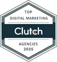 Clutch Top Digital Marketing Agency 2025 award badge