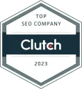 Clutch Top SEO Company 2023 award badge