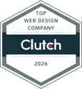 Clutch Top Web Design Company 2026 award badge