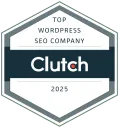 Clutch Top WordPress SEO Company 2025 award badge