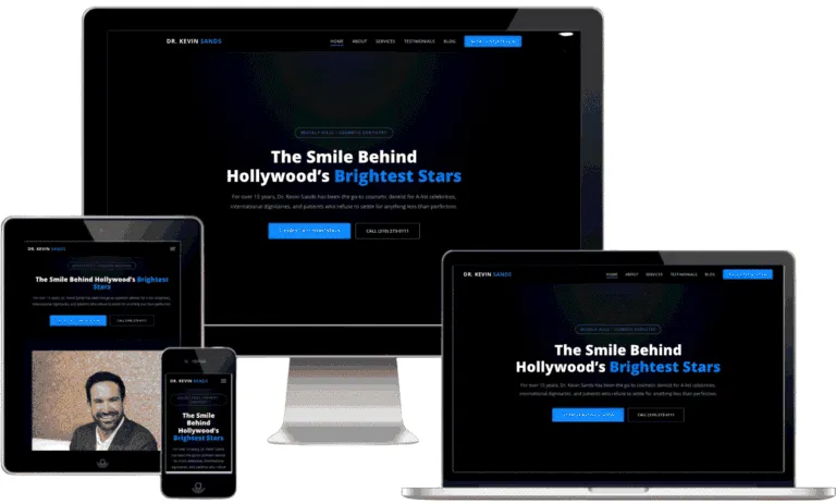 Cosmetic Dentistry Beverly Hills website on desktop, laptop, tablet, and phone