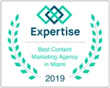 Expertise Best Content Marketing Agency in Miami 2019 award badge