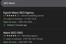 Egochi ranking number 1 in Google Maps
