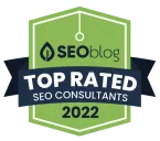SEOblog Top Rated SEO Consultants 2022 award badge