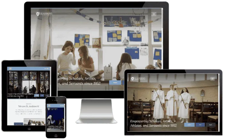 St. Andrew’s School website on desktop, laptop, tablet, and phone