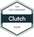 Clutch Top SEO Companies 2026 award badge