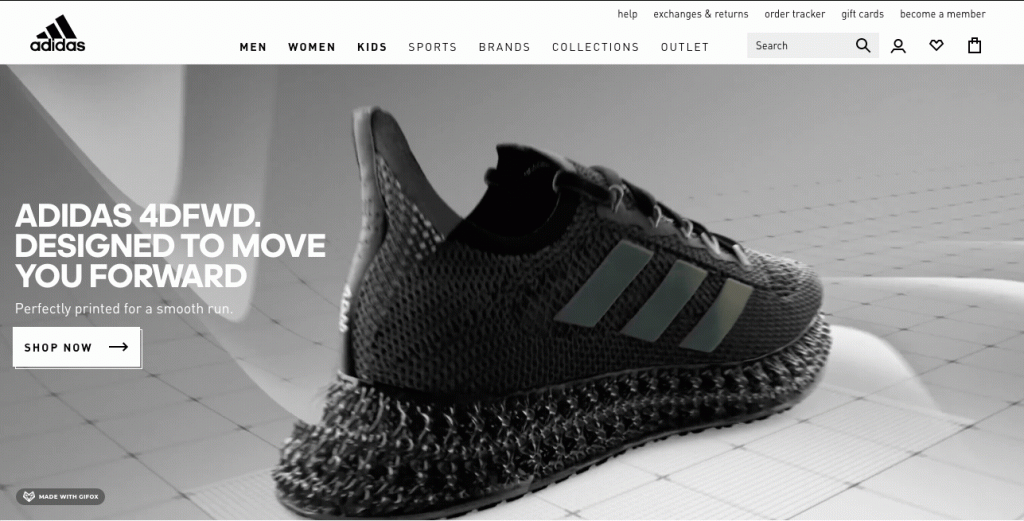 Adidas Video Landing Page Example